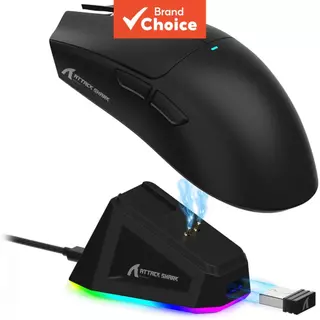 Mouse Gamer Sem Fio ATTACK SHARK X11 PAW3311 22K DPI 1000Hz Tri-Modo Ergonômico Leve Com Carregador Magnético RGB