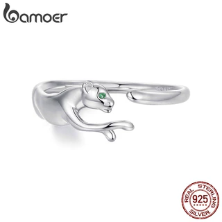 Bamoer Original 925 Prata Esterlina Anel Ajustável Leopardo Design Jóias Presente Feminino em Oferta na Shopee