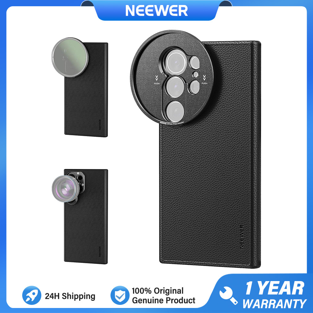 Capa Preta NEEWER PA092 Para Galaxy S25 Ultra Com Adaptadores De 17 Mm/67