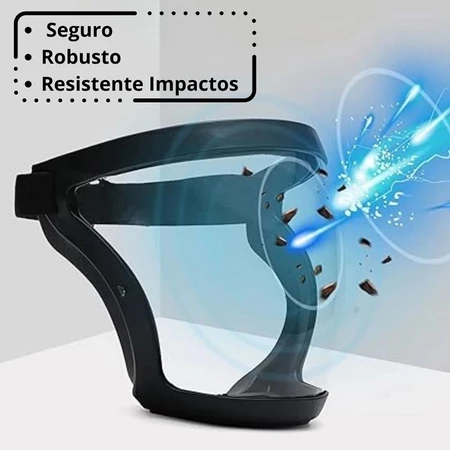 Máscara de Proteção Facial Transparente à Prova de Poeira com