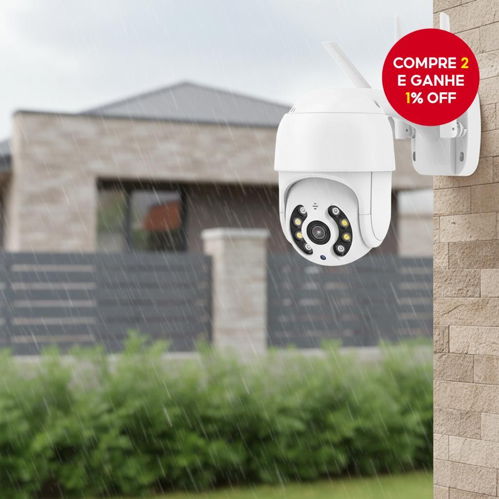 Câmera de Segurança Externa CCTV à Prova d'Água FHD WiFi 360 Graus ...