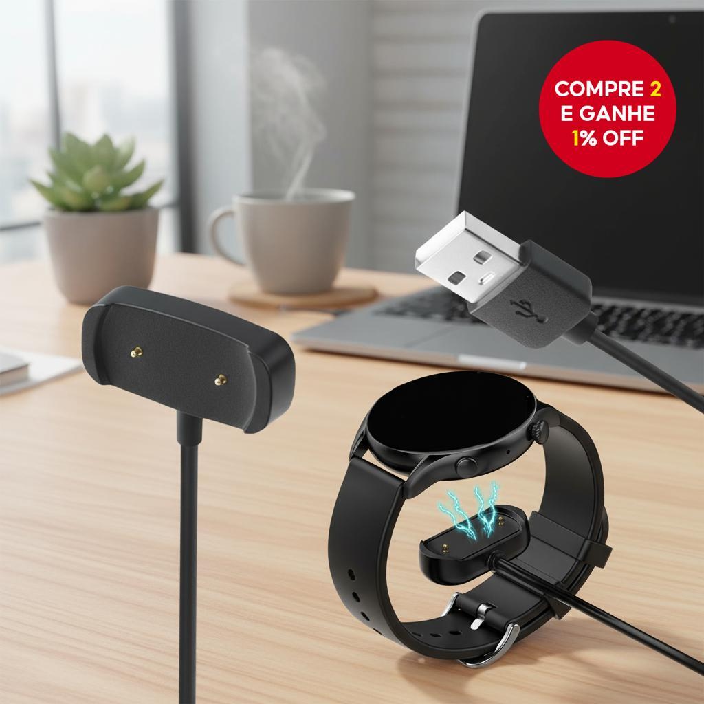 Cavo Ricarica Amzpas Per Amazfit GTS 2/2 Mini/2e/4 Mini, GTR Mini, Active E Active Edge – USB 100cm, Portatile - 2