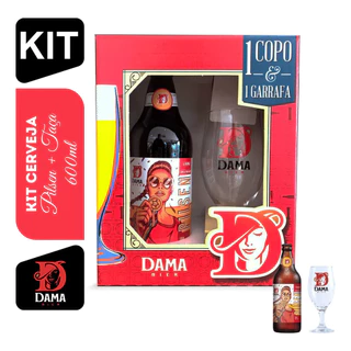Kit Cerveja Pilsen 600ml E Taça Cervejaria Dama Bier