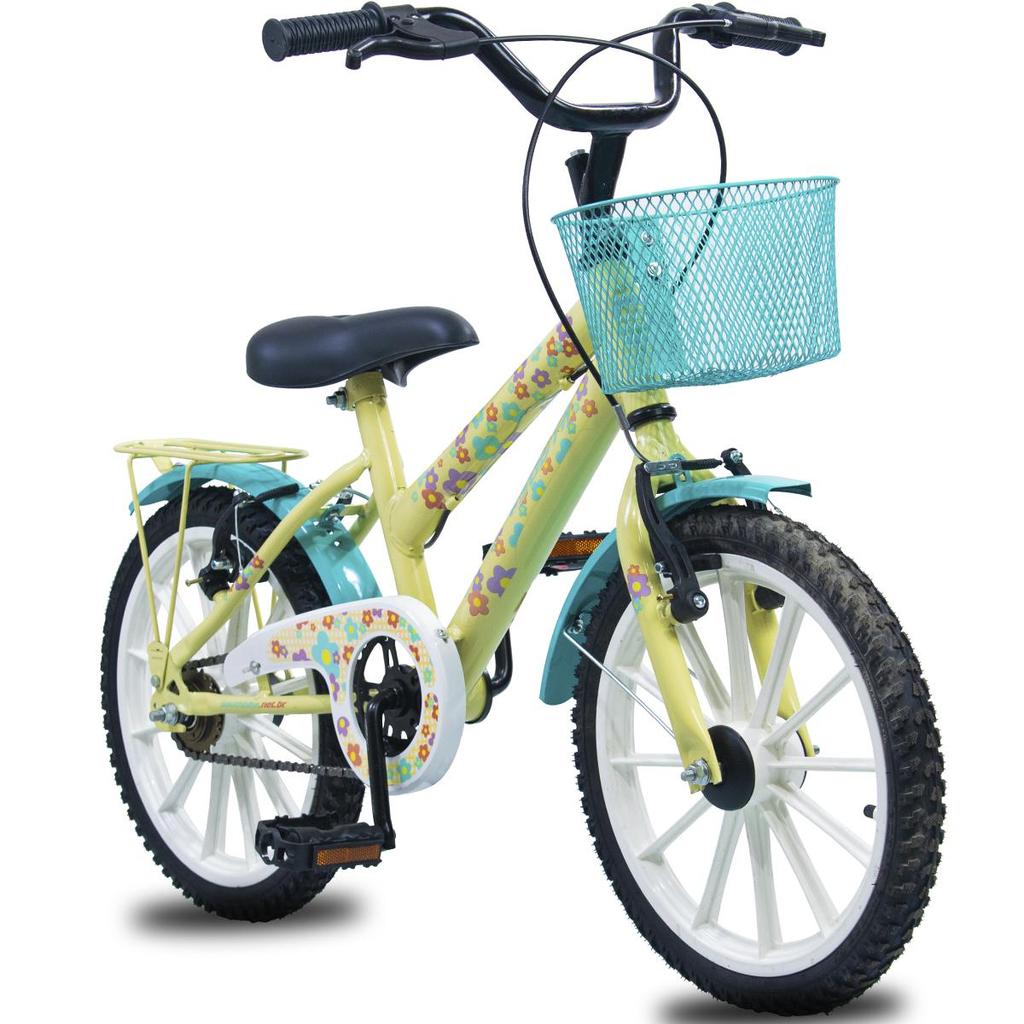 自転車本体 april amel Bicicleta infantil Aro 16 South Flower Cesto e Paralama meninas V