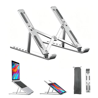 💻 Suporte De Alumínio Ergonômico Ajustável | Dissipação De Calor Compatível Notebook E Tablet Até 15.6"