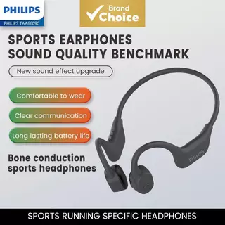 Philips TAA6609C Fone de Ouvido Bluetooth com Condução Óssea, Microfone, À Prova d'Água, para Corrida e Esportes Sem Fio