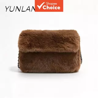 Bolsa retrô de pelúcia transversal versátil e portátil, elegante e moderna