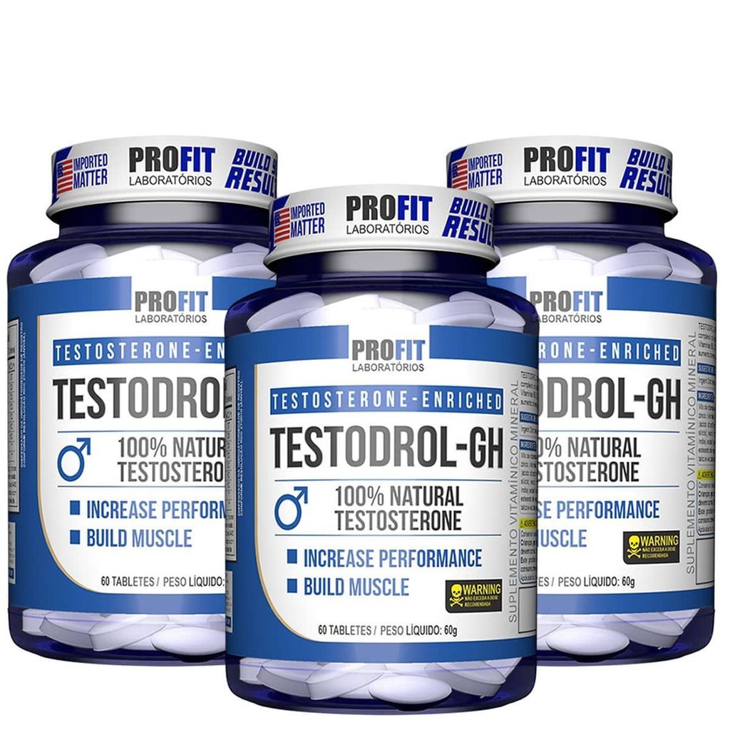 Kit 3 Testodrol Gh - 60 Tabletes - ProFit