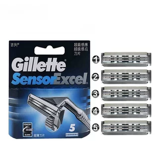 Barbeadores Sensor Gillette Excel Substituição da cabeça dos homens Barba facial Cabelo Remover Barbeador de camada dupl