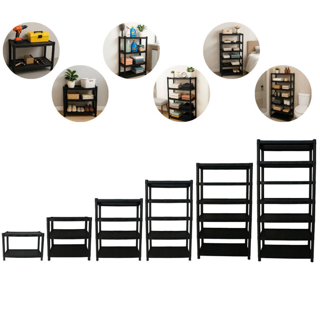 Estante com até 7 Prateleiras Modular Multiuso Organizadora Plástico Reforçado - Escolha a sua