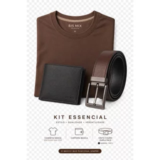 KIT 3 EM 1 DIA DOS PAIS CAMISETA + CARTEIRA + CINTO - PRESENTE DOS PAIS