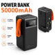 Power Bank 50000mAh Turbo 22.5W PD com Cabos Integrados 4 em 1 e Lanterna LED – Carregamento Rápido