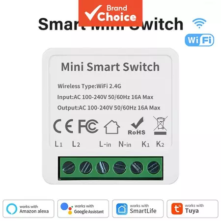 Interruptor Inteligente Mini WiFi Tuya Interruptores de Luz Sem Fio DIY Automação Residencial Inteligente
