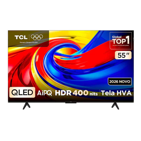 Smart TV 55 4K QLED 55P7L Google TV até 120Hz Dolby Vision Atmos TCL