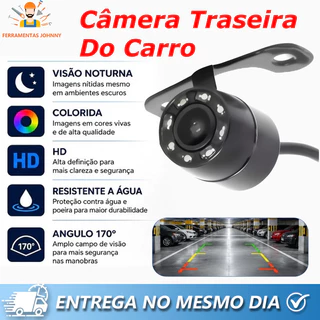 Câmera Ré Automotiva 8 Leds Câmera Ré Automotiva Visão Noturna Para Multimidia Universal