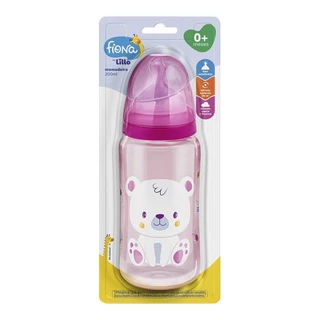 Mamadeira Fiona de Silicone Desenhos 300ml Rosa em Oferta na Shopee