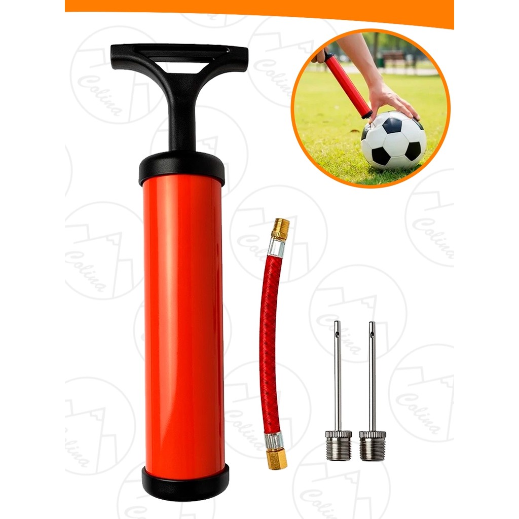 Bomba de Ar Manual Para Encher Inflar Bolas Com Extensor e 2 Bicos ...
