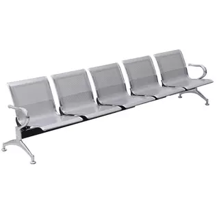 Cadeira Longarina 5 Lugares Prata em Oferta na Shopee