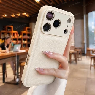 Capa De Telefone De Couro Sintético Fosco Compatível Com IPhone 18 17 16 15 14 13 12 11 Pro Max Plus À Prova De Choque T