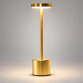 Luminária de Mesa Abajur Cabeceira Escrivaninha LED 3 em 1 Recarregável Tipo C Preto Cromado Dourado