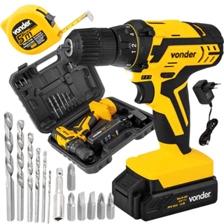 Parafusadeira E Furadeira 12V Sem Fio Com Maleta Broca e Bits Trena PFV 012 Vonder em Oferta na Shopee