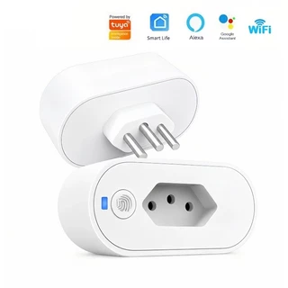 Tomada Inteligente 16A WiFi,Adaptador Compatível Com Alexa Google Home App Tuya Smart Life,Bivolt