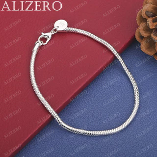 Alzero 925 Prata Esterlina 3mm Cobra Corrente Pulseira Para Homens Mulheres Punk Hip Hop Moda Festa Jóias 16-23cm