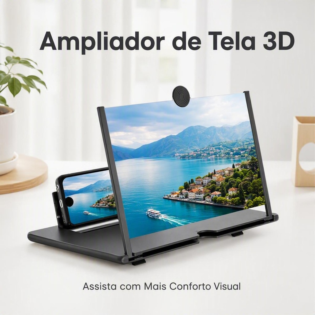 Amplificador De Imagem Da Tela Do Celular Ampliada Lupa 3d Tela