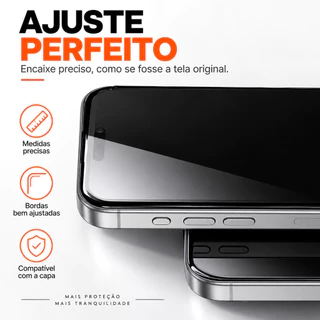 X-MART Película 3D Curva AR Antirreflexo Borda Ultrafina p/ iPhone 11/12/13/14/15/16/17 Pro Max Plus – HD