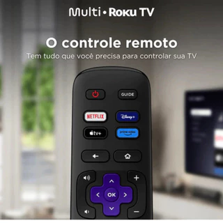 Controle Remoto Roku TV MULTI SEMP AOCPHILCO TCL BRITANIA AIWA Todos os Modelos Smart | Reposição | Compativel + Palitos