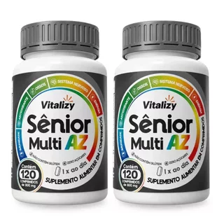 Kit 2x120 Comprimidos Multivitamínico Sênior Polivitamínico Completo Vitaminas e Minerais A a Z 800mg