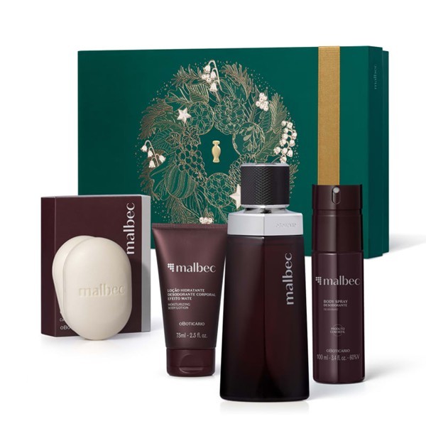 Presente Perfume Malbec Tradicional O Boticário Kit Masculino