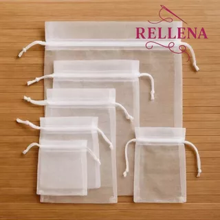Kit 25/50/100 Saco Saquinho Organza 7x9/9x12/10x15/13x18/17x23/20x30 Branco Lembrancinha Festa Casamento
