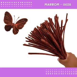 100 Haste De Chenille Limpador De Cachimbo Fios Artesanato 30cm Cor:Marrom-0028