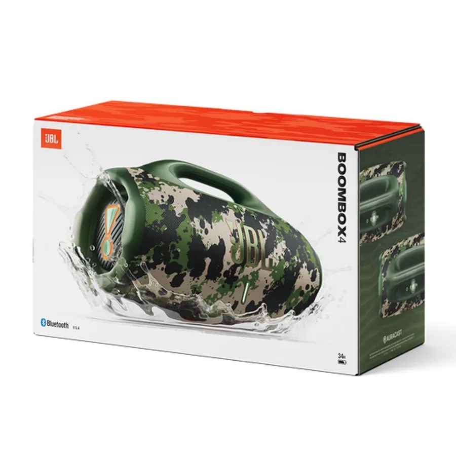 ￼Caixa de Som Bluetooth JBL Boombox 4 Camuflada IP68 À prova d’Água e Resistente a Poeira