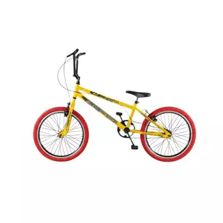 Bicicleta Aro 20 BMX Freestyle Aço Reforçado Alumínio 36 Furos Pneu Vermelho