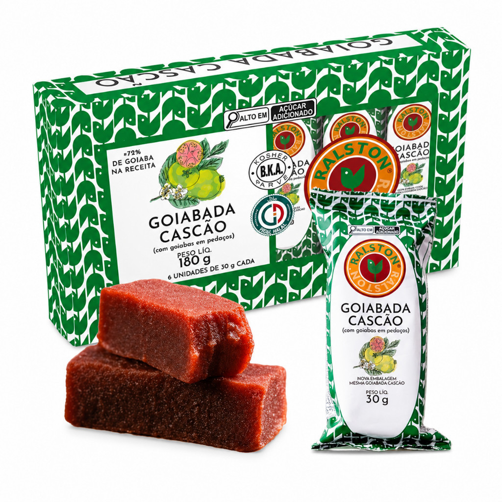 Goiabada Cascão Premium Ralston 180g - Com Pedaços De Goiaba E 72% De ...