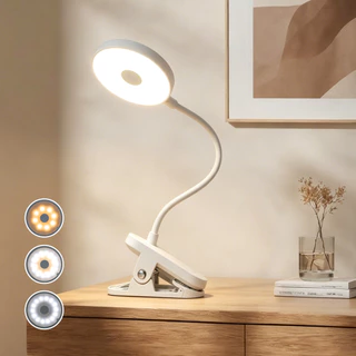 Luminária LED de Mesa com Garra USB Recarregável Touch 3 Tons de Luz Flexível para Estudo e Leitura