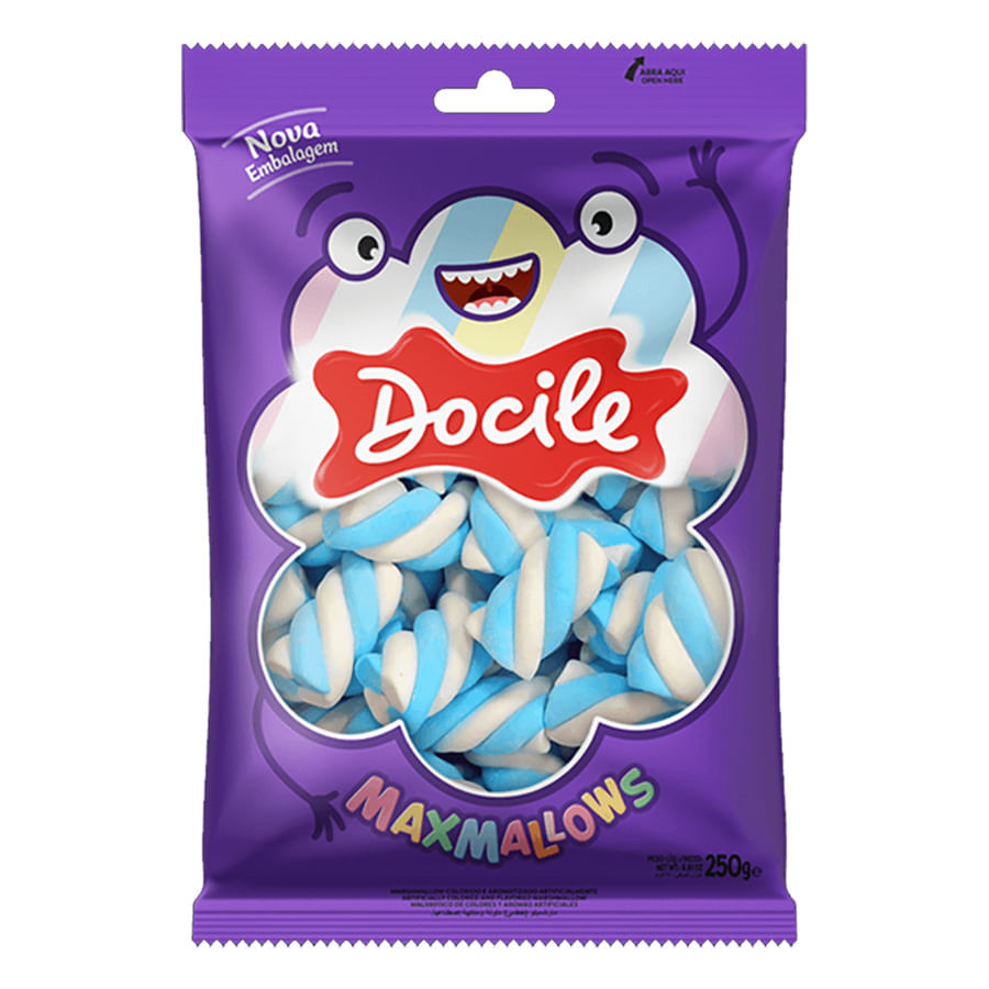 Marshmallow Twist Azul e Branco Maxmallows 220g - Docile | Shopee Brasil