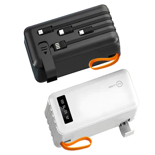 Power Bank 50000mAh Turbo 22.5W PD com Cabos Integrados 4 em 1 e Lanterna LED – Carregamento Rápido