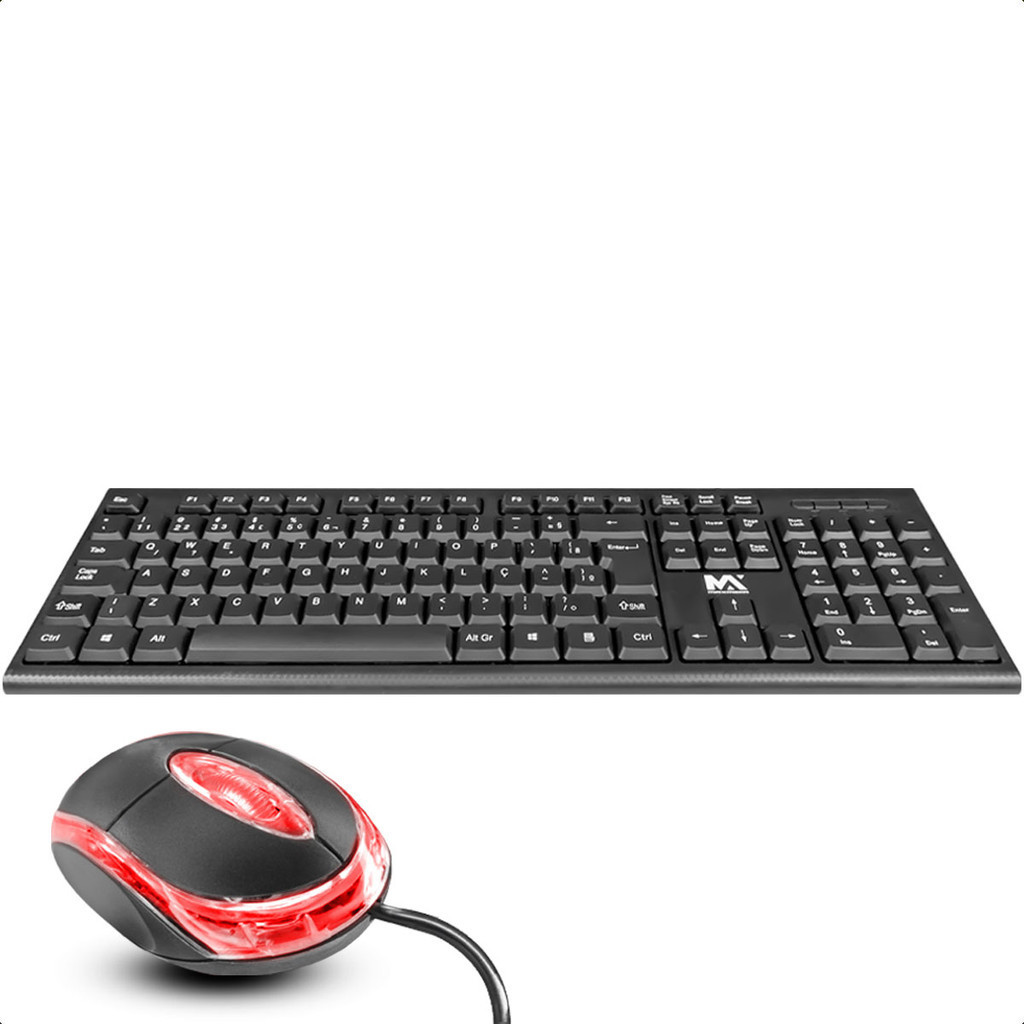 Kit Completo Teclado e Mouse com Fio USB – Design Ergonômico, ABNT2 ...