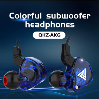 QKZ AK6 fone de ouvido controlado por fio, Subwoofer intra-auricular com trigo, fone de ouvido esportivo transfronteiriç