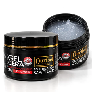 Gel Cera Modeladora Ouribel 250g Ultra Forte Fixação Profissional Cabelo Masculino