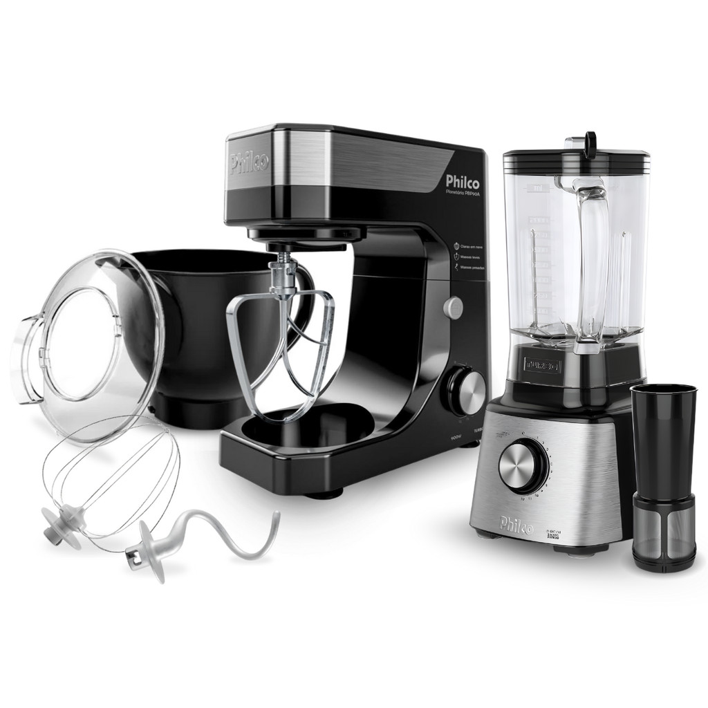 Kit Premium Inox Philco Batedeira Planetaria 900w+ Liquidifi