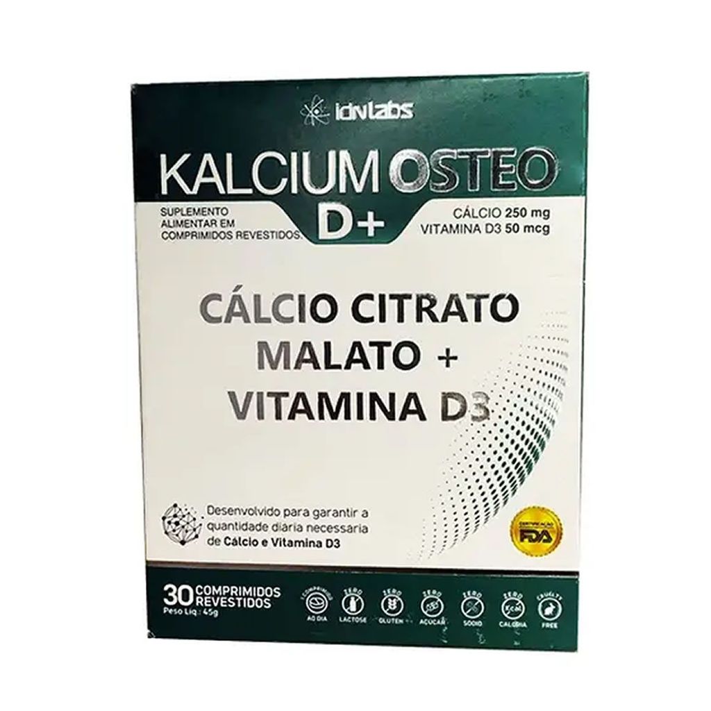 Kalcium Osteo d+ - 30 Comprimidos - IDN Labs | Shopee Brasil