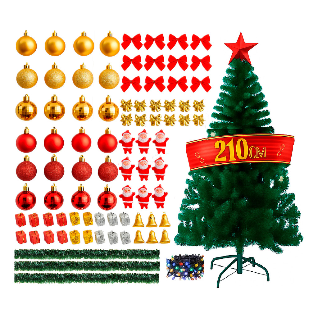 Árvore De Natal 2 Metros Festao Grande Cheia Decorada Enfeit | Shopee ...