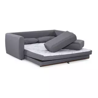Sofá-Cama Queen 3 lugares Herval Cairo, Linho Cinza, 188 cm em Oferta na Shopee
