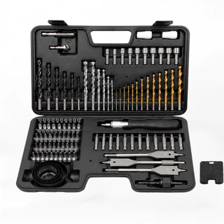 Kit Ferramentas 111 Peças com Brocas Bits Soquetes e Serras Copo para Madeira Metal e Alvenaria (BOM-3922)
