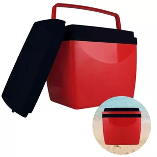 Caixa Térmica Cooler com Alça Mor 34 Litros Vermelho e Preto