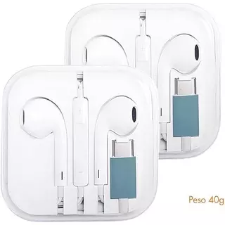KIT 2 Fones de ouvido Branco Para Celular Tipo - C IMPORT PREMIUM